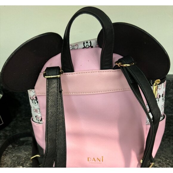 Dani By Danielle Nicole Disney Minnie Mouse Mini Backpack W/Ears Pink & Black - Picture 10 of 16